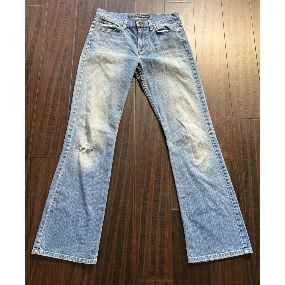 DKNY Jeans Womens 6 Flare Boot Light Wash Distressed Vintage Y2K Made in the USA